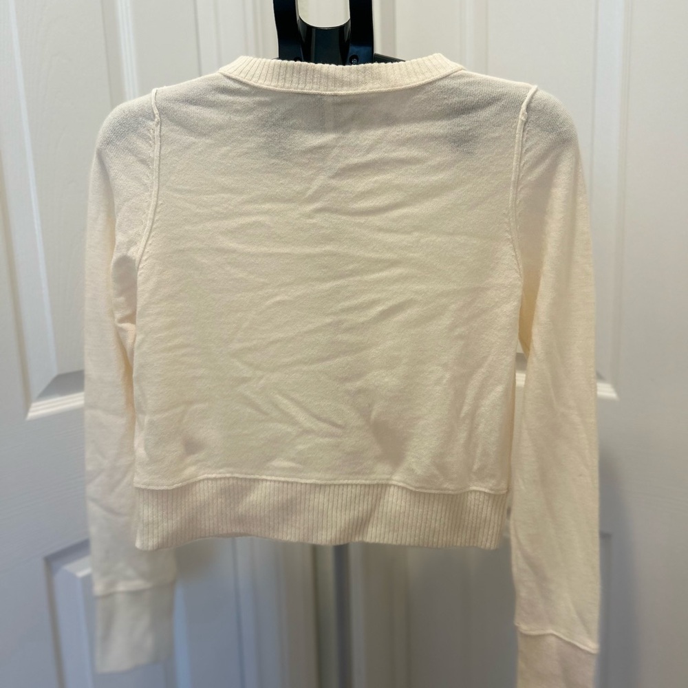 Free People Cream Button-Up Cropped Cardigan - Picture 3 of 4